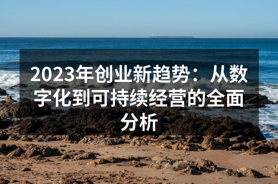 2023年创业新趋势：从数字化到可持续经营的全面分析